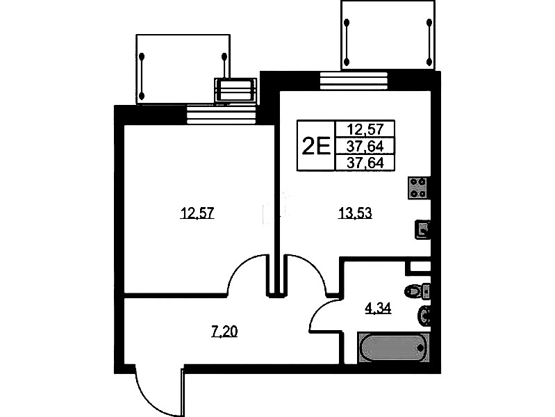 1-комнатная квартира 37.6 м², 2/9 эт., ЖК «VEREN NEXT Шуваловский»